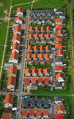 Aerial picture, block buildings, terraced houses, Berliner Strasse Uechtmannstrasse Einsteinweg building area, Gladbeck, Ruhr area, North Rhine-Westphalia, Germany, Europe