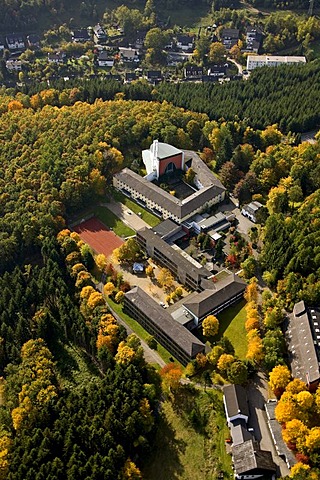 Aerial photo, Kloster Maria Koenigin, convent, Lennestadt, Sauerland, North Rhine-Westphalia, Germany, Europe