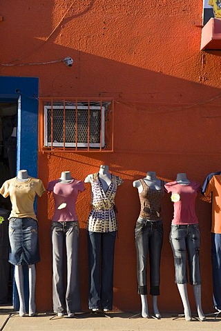 Mannequins in front of a clothing shop, Coro, UNESCO World Heritage Site, Venezuela, South America