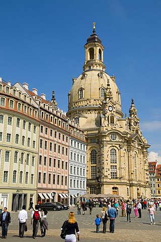 Neumarkt square with the Frauenkirche Church of Our Lady, old town, Dresden, Saxony, Germany