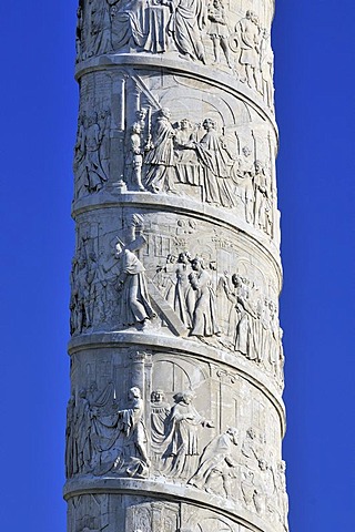 Column carved with biblical scenes, St. Charles's Church, Karlskirche, Vienna, Austria, Europe