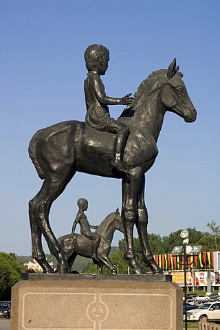 Independence Square, statue of a child on a horse, Almaty, Kazakhstan