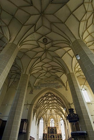 Central nave and winged altar, fortified church Biertan, Unesco World Heritage Site, Transylvania, Rumania