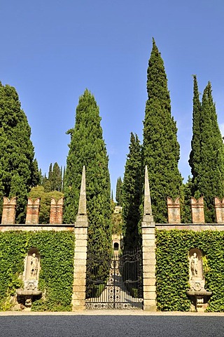 Entrance to Giardino Giusti gardens in Verona, Veneto, Italy, Europe