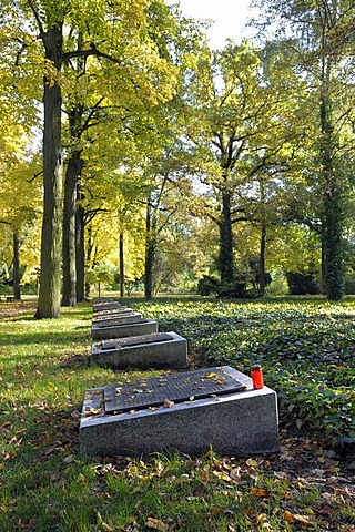 Mass graves in Ploetzensee, partly unknown dead from the last months of the second world war, Berlin, Germany, Europe