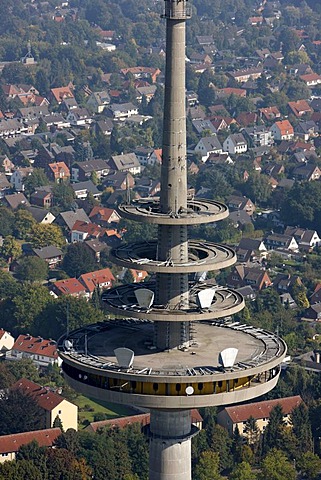 Telecommunication tower, for mobile radio, radio station, microwave radio relay, DVB-T digital television, Muenster, North Rhine-Westphalia, Germany, Europe