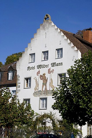 Wilder Mann Hotel, historic centre, Unterstadt, Meersburg, Baden-Wuerttemberg, Germany