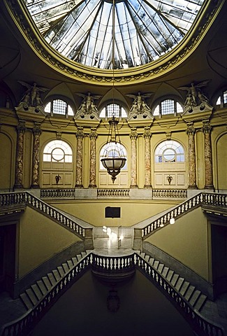 Opera house, Gran Teatro, pompous staircase with glass cupola, Centro Habana, Havana, Cuba, Caribbean