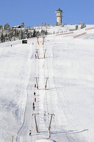 Ski lift on Feldberg in the Black Forest, Baden-Wuerttemberg, Germany, Europe