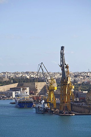 Grand Harbour with the docks, French Creek, Valletta, Malta, Europe