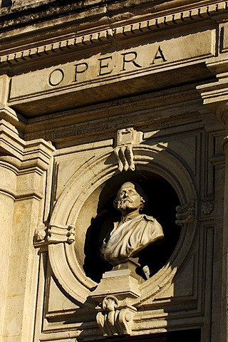 Opera, lettering on the theatre, Orange, Provence, France, Europe