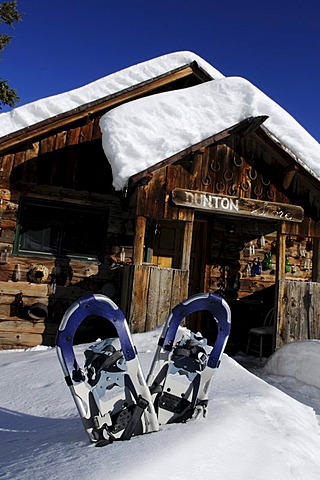 Snow shoes at the Dunton Hot Springs Lodge in Colorado, USA