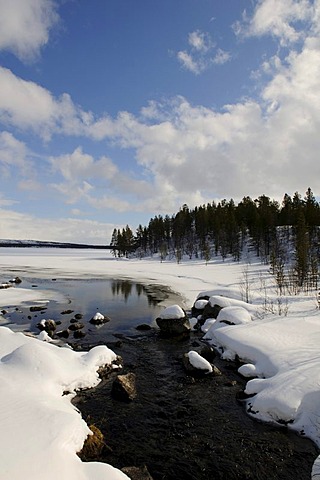 Lake Inari near Partakko, Lapland, Finland, Europe