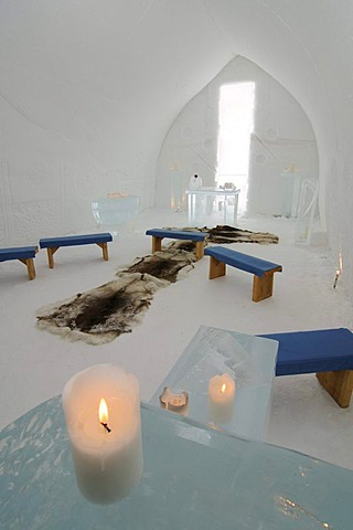 Igloo church, Icehotel Kakslauttanen, Ivalo, Lapland, Finland, Europe