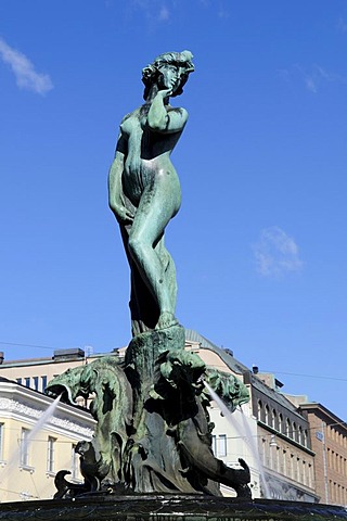 Sculpture of a woman, Havis Amanda fountain, Esplanade, Helsinki, Finland, Europe