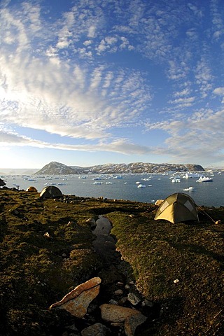 Tent, camping in the Johan-Petersen Fiord, East Greenland