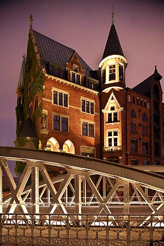 Speicherstadt, old warehouse district, Hamburg, Germany, Europe