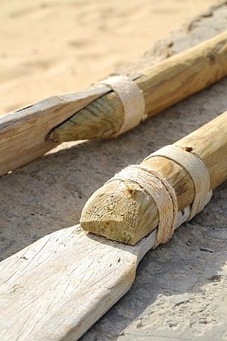 Handmade oars, Boa Vista Island, Republic of Cape Verde, Africa