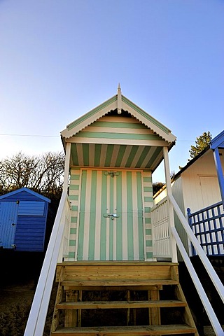 Beach hut at Wells-Next-the-Sea, North Norfolk coast, England, United Kingdom, Europe