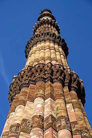 Qutub Minar or Qutb, in Delhi, Uttar Pradesh, India, Asia