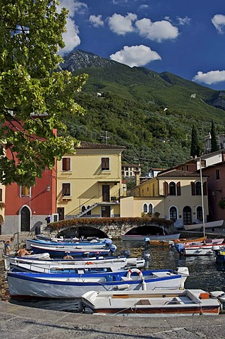 Boats in a harbour on Lake Garda, Italy, Europe