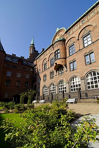 Courtyard of the Radhus, the city hall, Copenhagen, Denmark, Scandinavia, Europe