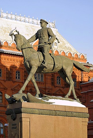 Statue of the Russian marshal Zhukov, Moscow, Russia