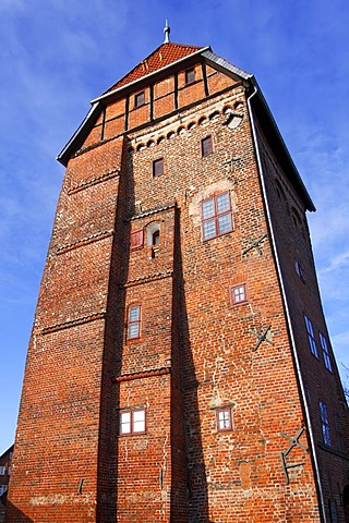 Abbot's Water Tower and Lune Mill, Abtsmuehle, Abtswasserkunst, historic town centre of Lueneburg, Hanseatic city of Lueneburg, Lower Saxony, Germany, Europe