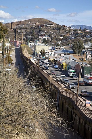 A section of the border fence that separates the United States from Mexico, Nogales, Arizona, USA