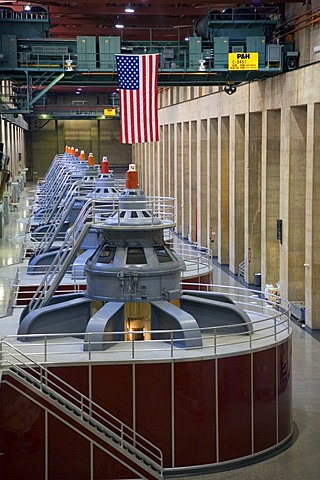 The turbines which produce electricity at Hoover Dam, Boulder City, Nevada, USA