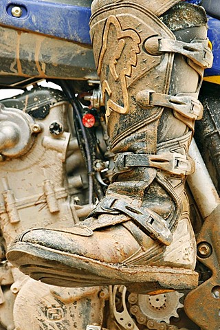 Dirty one boots of Motocross