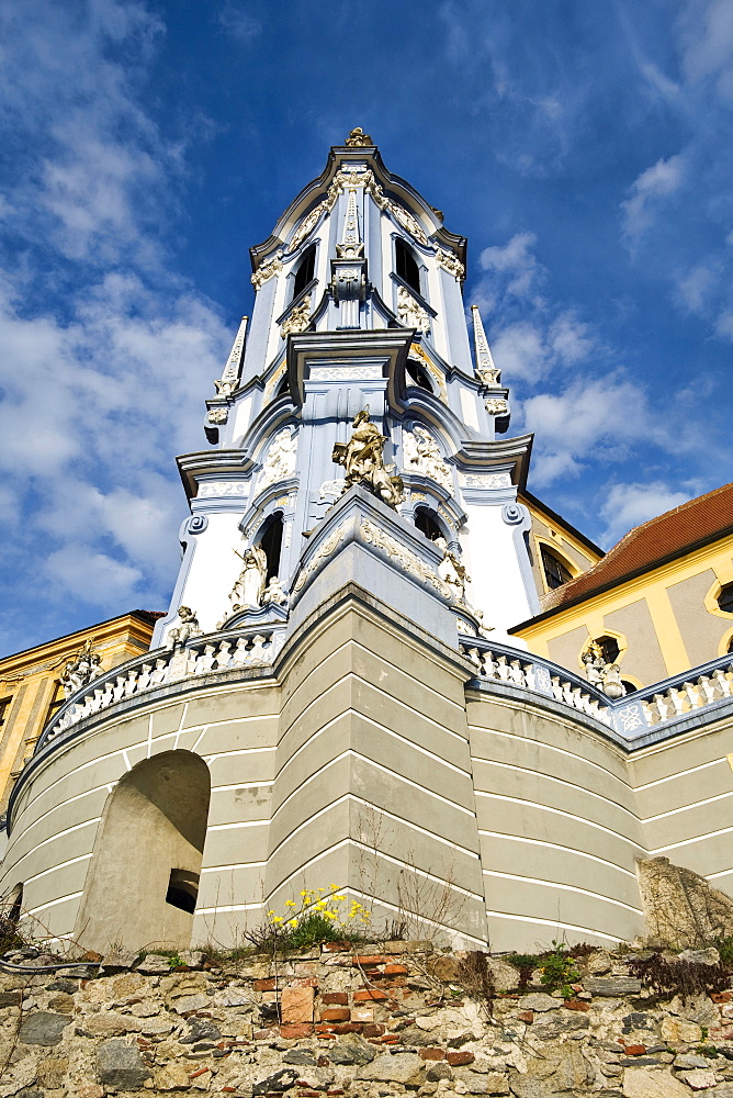 Baroque church in Duernstein, Wachau, Waldviertel, Lower Austria, Austria, Europe