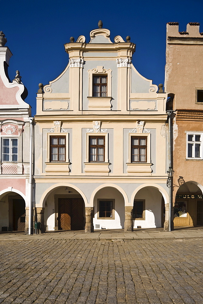 Buildings in the historic centre of Telc, Czech Republic, Europe