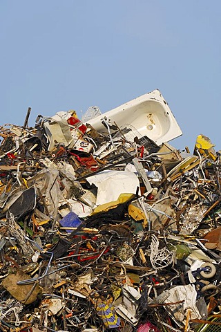 Junkyard with bath tub