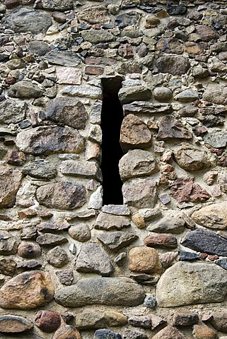 Embrasure in the city wall in Strausberg, Brandenburg, Germany, Europe