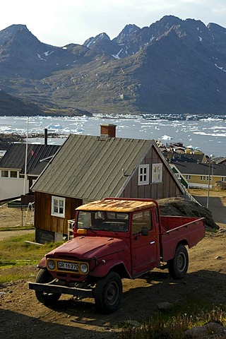 Old Toyota Landcruiser Pick Up in the settlement of Ammassalik Eastgreenland