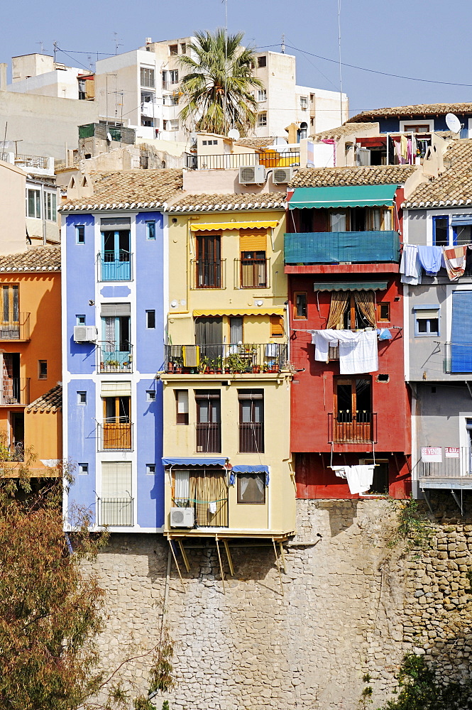 Colourful houses, Vila Joiosa, Villajoyosa, Alicante, Costa Blanca, Spain