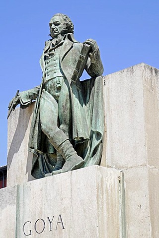 Monument for Francisco de Goya, Painter, Plaza del Pilar, Zaragoza, Saragossa, Aragon, Spain, Europe