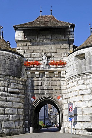 Baseltor or Gate of Basel, city gate, city wall, city fortification, Solothurn, Switzerland, Europe