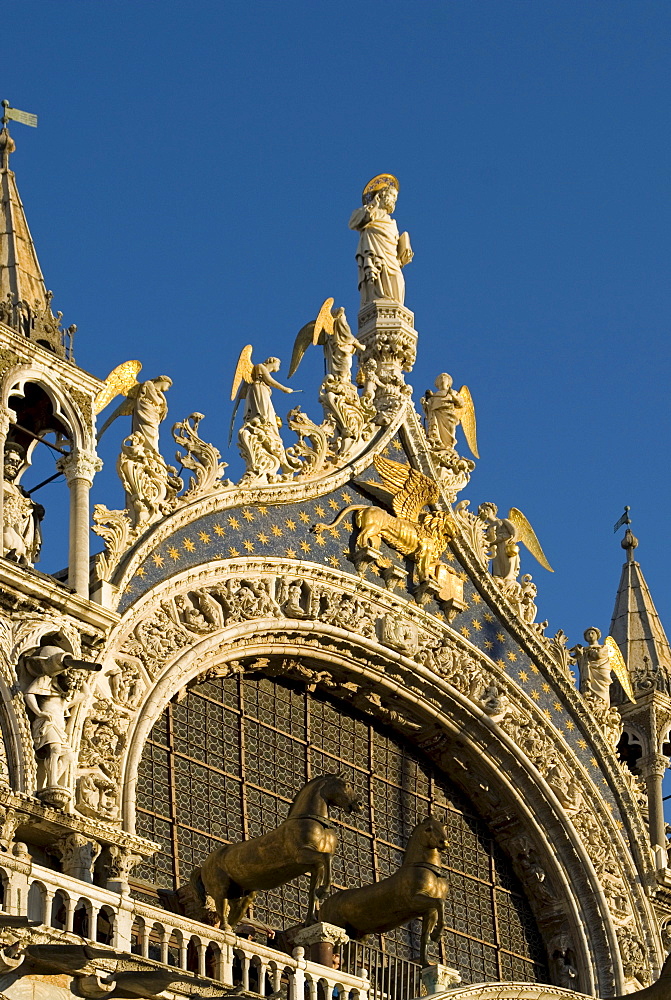 Details of the S. Marco church basilica San Mark Venice Venezia Italy