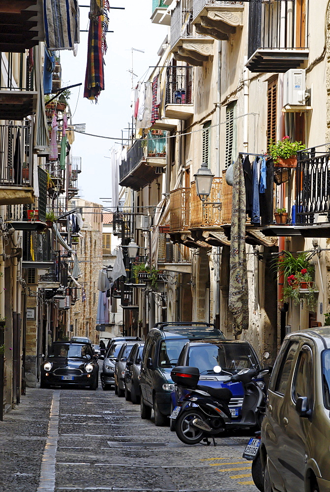 Lane in the old town Cefalu Sicily Sicilia Italy Italia