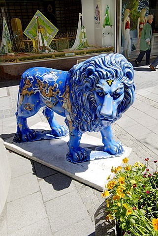 The lion the symbol for the Freistaat Bavaria, lion parade in Fuenf Hoefe Munic Bavaria Germany