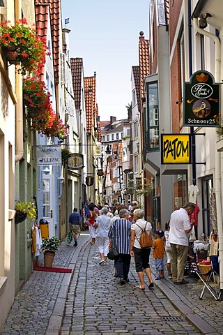 Schnoor Quarter, old part of town, Bremen, Germany