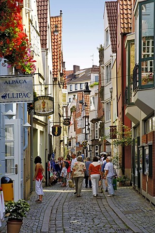 Schnoor Quarter, old part of town, Bremen, Germany