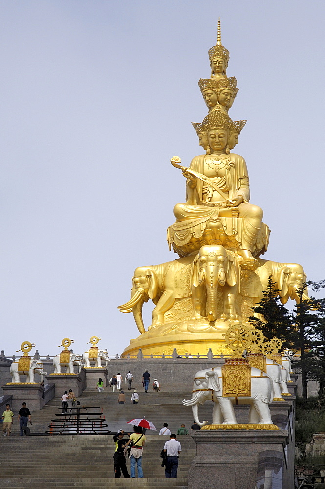 Statue of Samantabhadra, Mount Emei near Chengdu, China, Asia