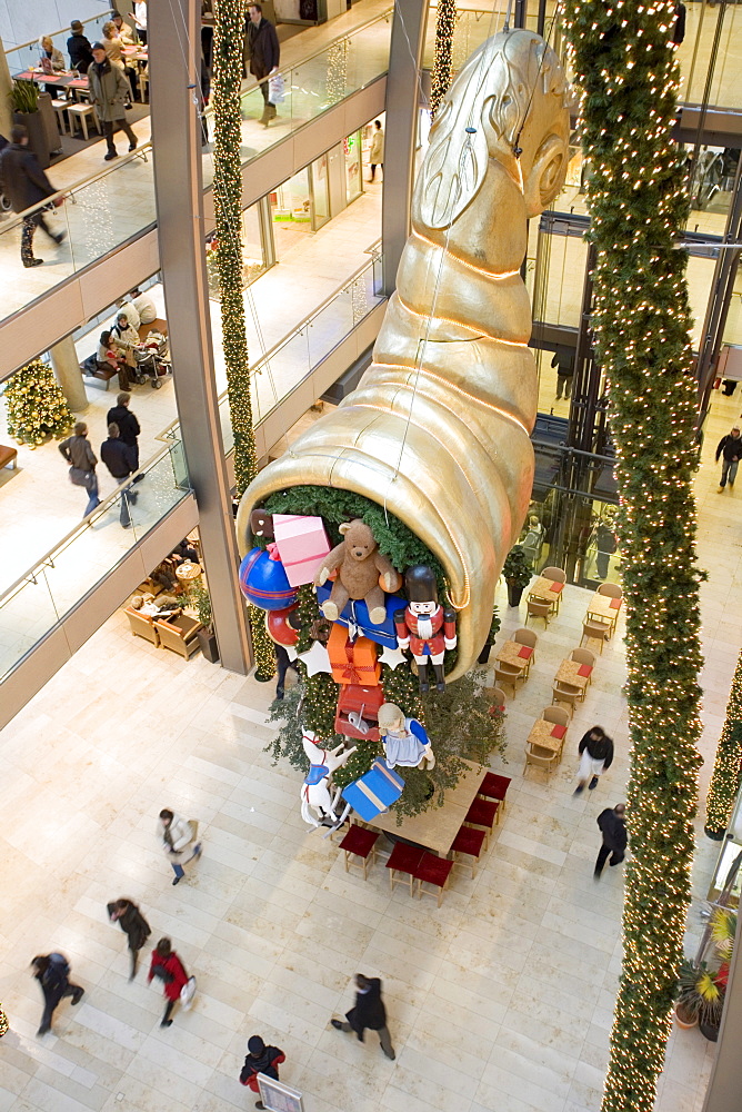 Christmas decoration in the shopping arcade - Europa Passage -, HAMBURG, GERMANY, EUROPE