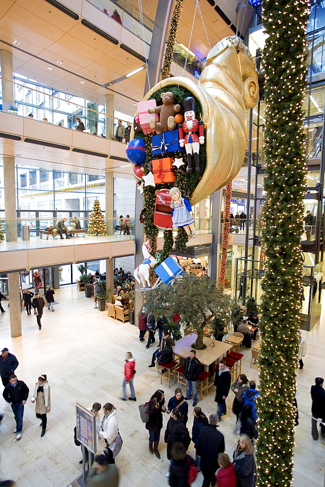 Christmas decoration in the shopping arcade - Europa Passage -, HAMBURG, GERMANY, EUROPE