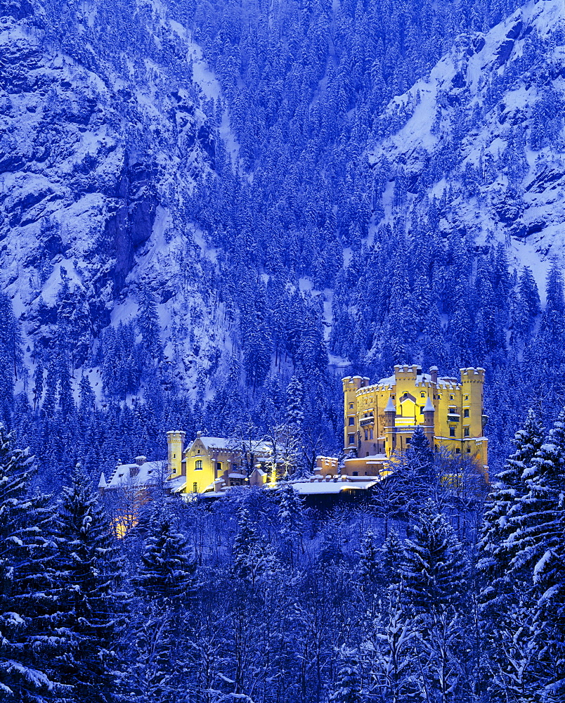 Hohenschwangau Castle near Fuessen, Allgaeu, Bavaria, Germany, Europe