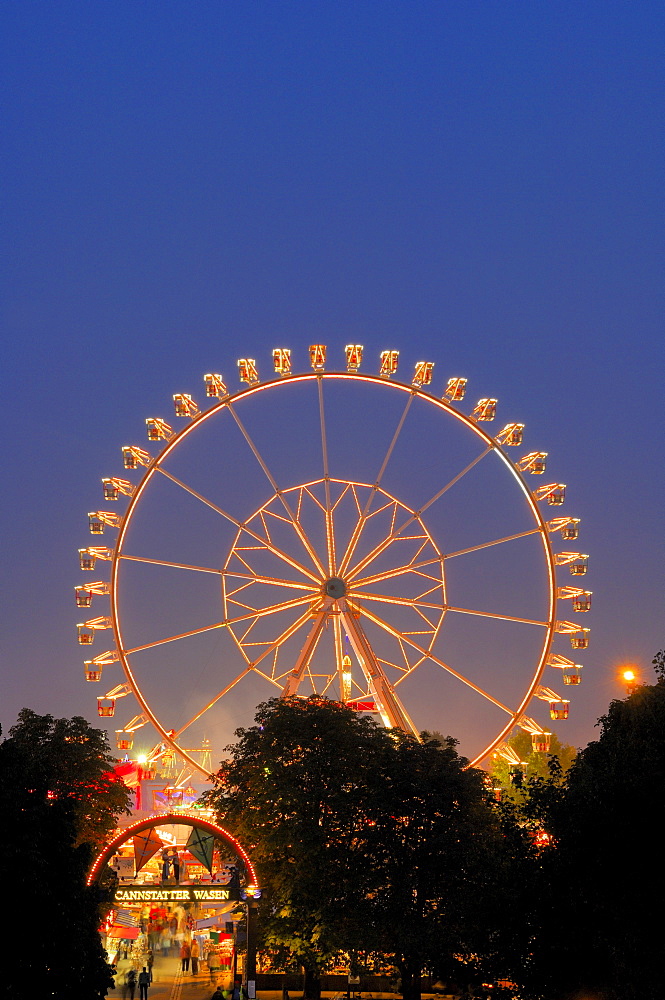 Ferris wheel at a fair in Stuttgart, Baden-Wuerttemberg, Germany, Europe