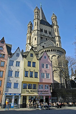 Gross St. Martin, romanic church, Cologne, North Rhine-Westphalia, Germany